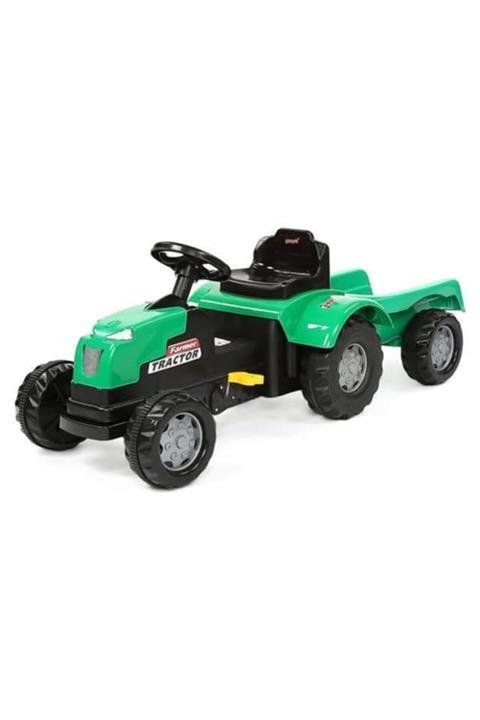 DZC KUZENLER AVM Dolu Unisex Pedallı Römorklu Büyük Çocuk Traktörü  52x43x175 Cm