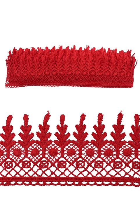 Lora Wedding 9m Kırmızı Renkli Güpür