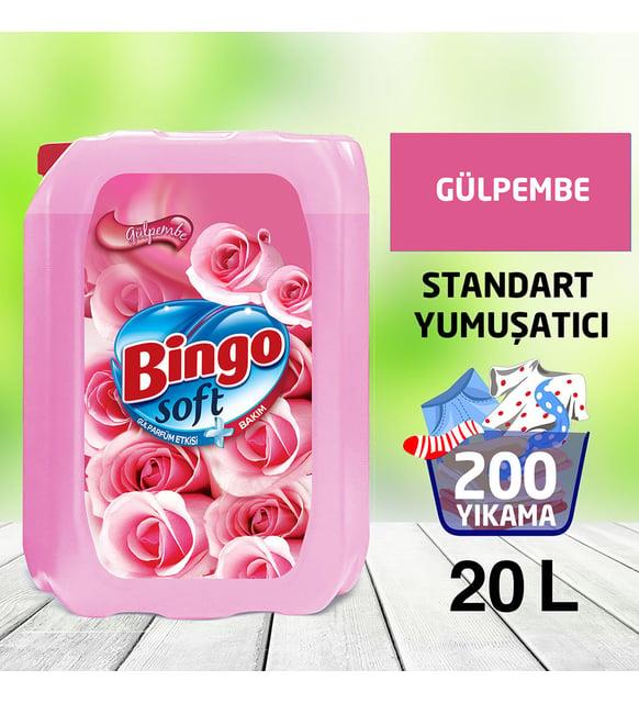 Bingo Soft Çamaşır Yumuşatıcısı Gülpembe 5 L Ekonomi Paketi 4'lü