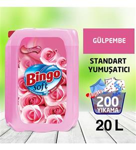 Bingo Soft Çamaşır Yumuşatıcısı Gülpembe 5 L Ekonomi Paketi 4'lü