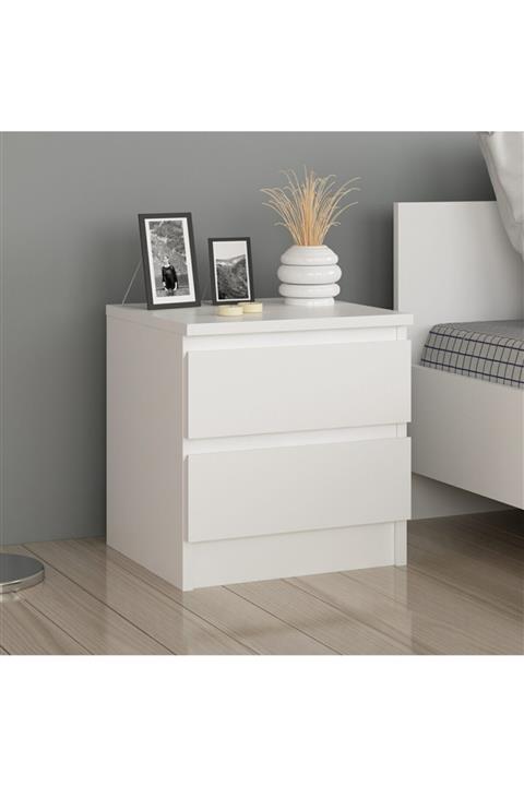 Minar Güneş 2 Çekmeceli Komodin - Beyaz