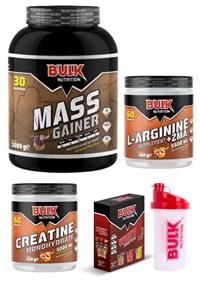 Bulk Nutrition Mass Gainer 3 Kg Çikolata Arjinin Kreatin 60 Servis Şeftali Protein Tozu Hediyeli