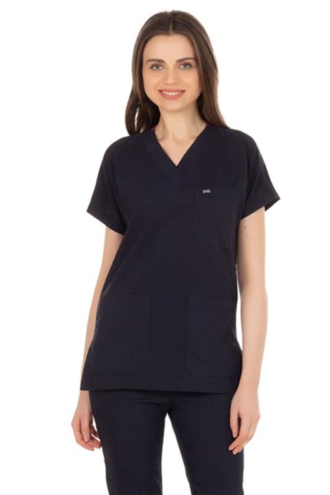 TIPMOD Yarasa Kol Likralı Lacivert Doktor / Hemşire Forması