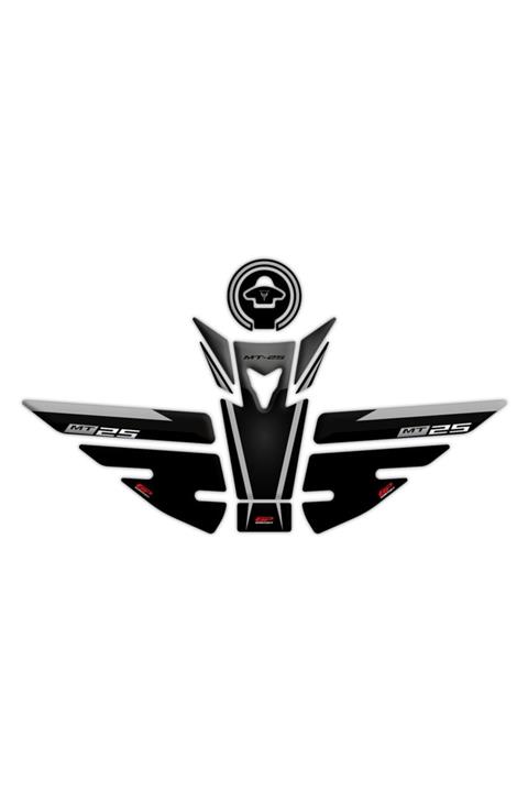 GP KOMPOZİT Yamaha Mt-25 2015-2019 Uyumlu Tank Pad Seti Siyah-gri