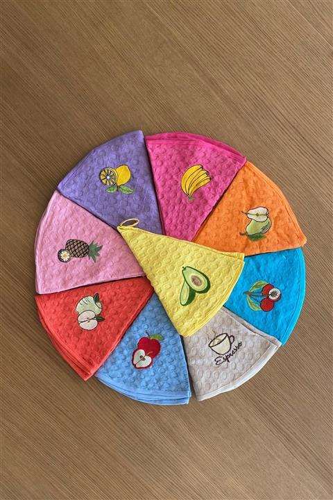 LadyModa 6 Adet Yuvarlak Mutfak Peçetesi