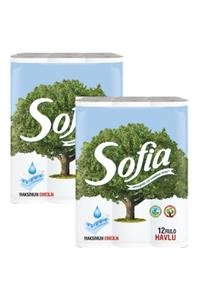 Sofia J-85 Sofıa 500847 3 Katlı Kağıt Havlu 12 Rulo X 2 Adet (KOKUSUZ)