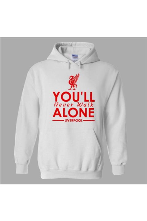 nrage Beyaz Liverpool You'll Never Walk Alone Hoodie Sweatshirt