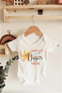 Limon Unisex Bebek Beyaz Panik Yok Dayım Halleder Yazılı Zıbın