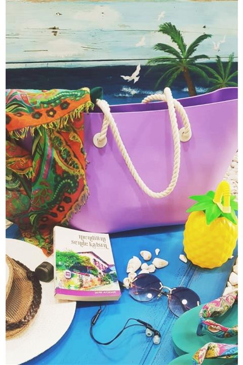 Parex Hasır Kulplu Silikon Su Geçirmez Plaj Çantası