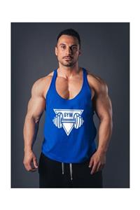 Ghedto Gym Dambıl Fitness Tank Top Sporcu Atleti [mavi]