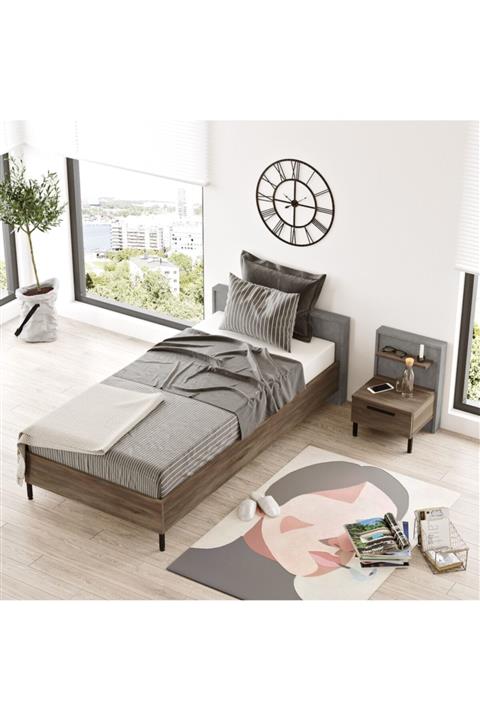Yurudesign New Home Genç Odası Takımı 2'li Set Beton