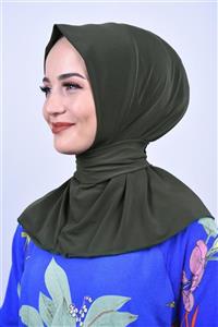 Nowa Scarf Çıtçıtlı Fular Şal Haki Yeşili