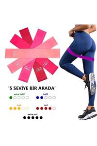 Ocean Egzersiz Pilates Bandı Direnç Lastiği (5 Seviyeli-özel Çantalı)