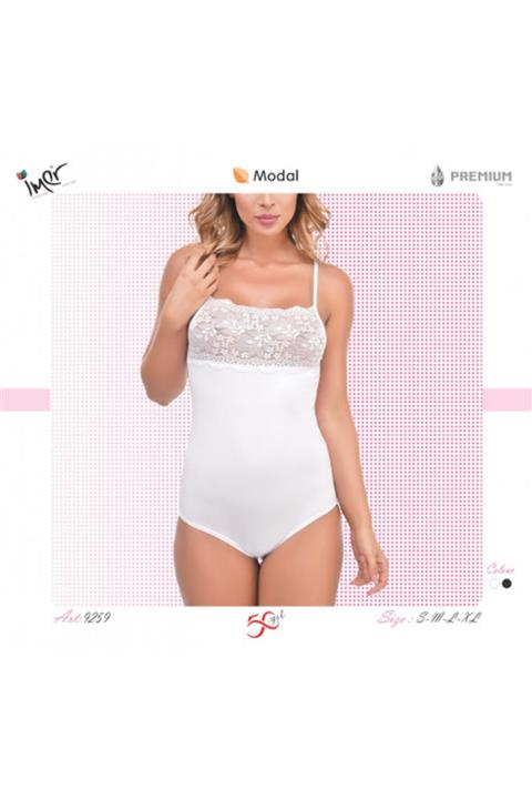 İmer Çamaşır Imer Geniş Dantelli Çıtçıtlı Badi 9259 Black