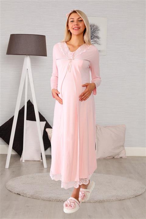 lohusahamile Gizli Emzirme Özellikli Pudra Lohusa Gecelik Takımı