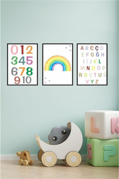 Piksel Grafik Eğitici Yapışkanlı Poster Seti