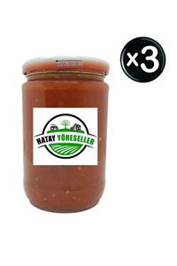 Hatay Yöreseller Kahvaltılık Yemeklik Biberli Menemen Sosu Ev Yapımı Organik (Acılı - Baharatlı) 660gr X 3 Adet