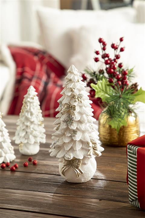 English Home Pine Tree Biblo 12x12x24 Cm Beyaz-yılbaşı Özel