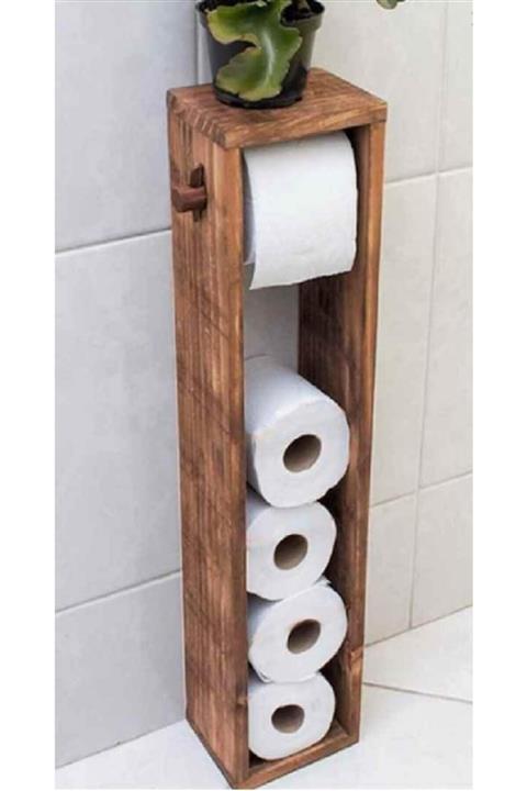 TİMBER & WOOD Wc Kağıtlık Tuvalet Kağıtlığı Ahşap Banyo