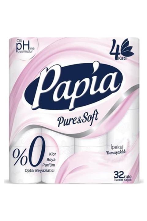 Papia Pure&soft 4 Katlı Tuvalet Kağıdı 32'li