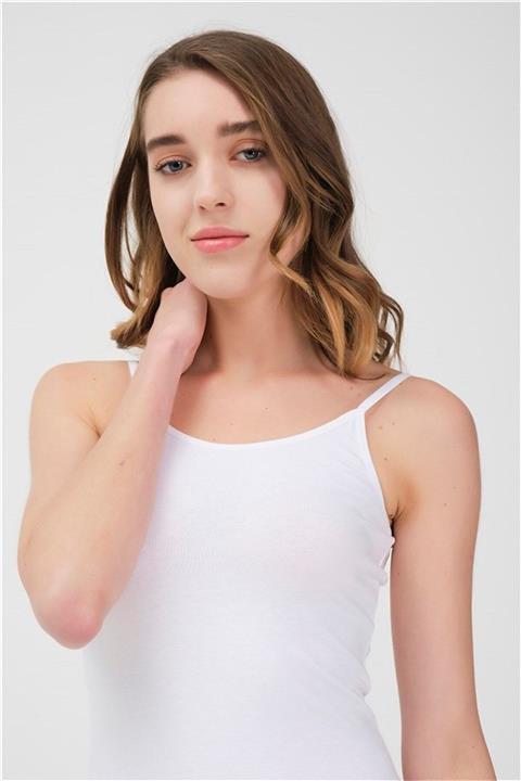 BAYKAR Kadın Ince Askılı Düz Atlet 3'lü Set 6654 Beyaz