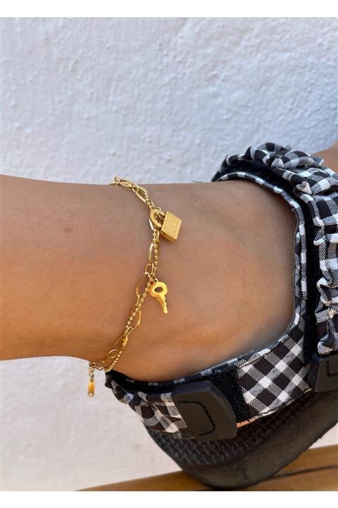 KİLİGİSTANBUL Çelik Gold Renk Kilit Halhal