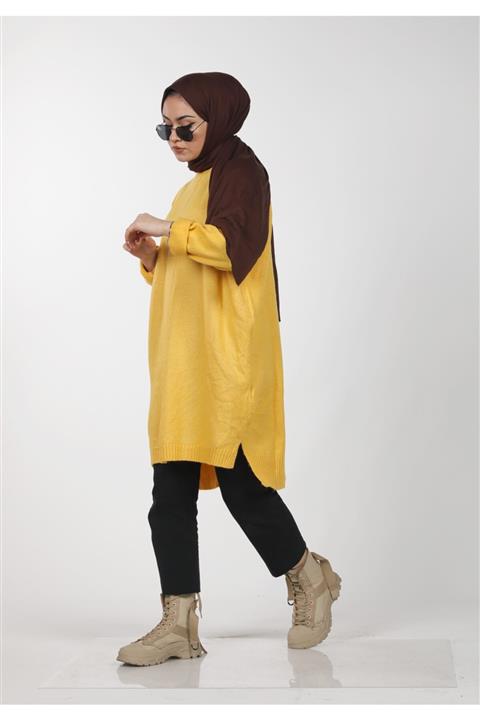 KAYLULE Biritli Triko Kazak Sarı