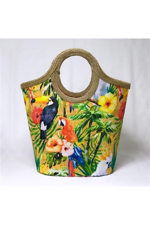 çanta tasarımcısı Plaj Çantası Papağan Desen