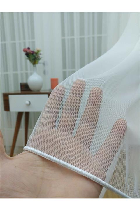 KAIZEN HOME Tül Perde Petek Zemin Sık Pile Altı Kurşunlu Ütü İstemez