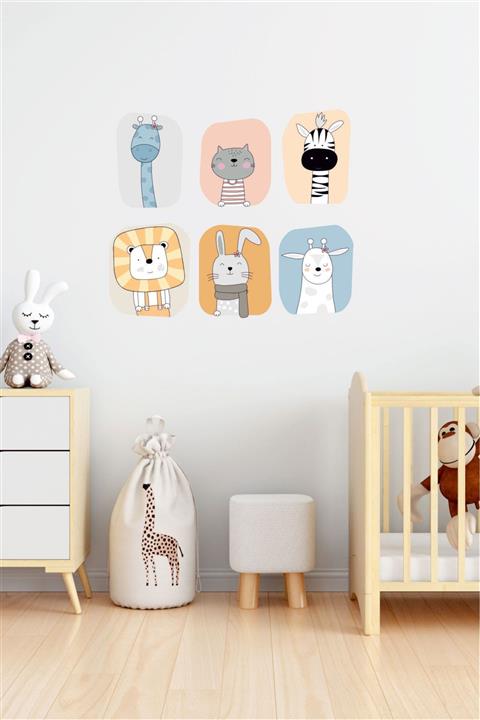BK Decor Birbirinden Sevimli Hayvanlar Çocuk Odası Duvar Sticker