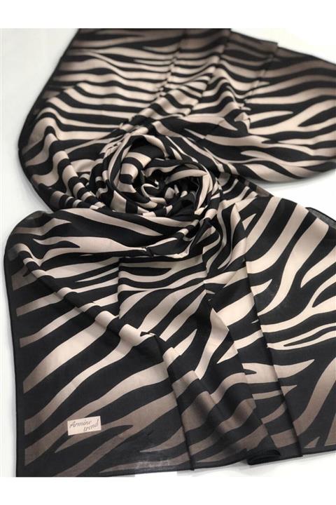 Flamingo Eşarp Armine Zebra Desen Modal Şal V01