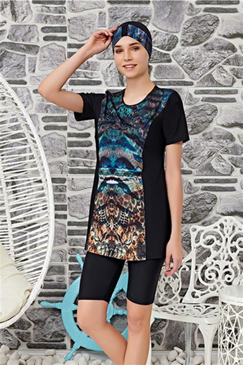 Remsa Mayo Kadın Likralı Yarı Kapalı Tesettür Mayo