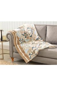 Madame Coco Royan Welsoft Baskılı Tv Battaniyesi - Indigo / Toprak - 130x170 Cm