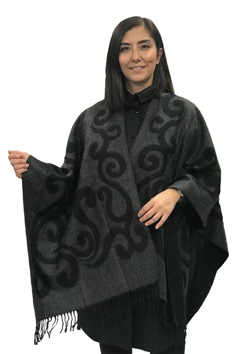 Esarp Center Forum Çift Taraflı Panço Omuz Şalı 130 x 85 cm