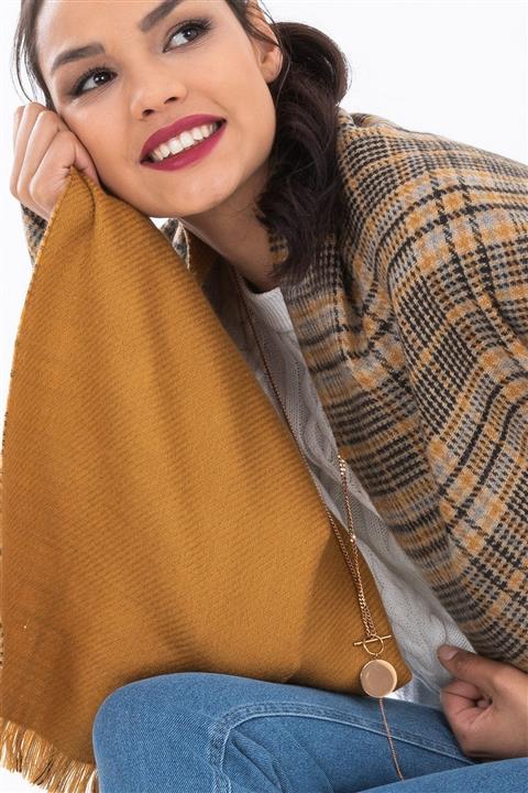 Forum Fashion Kareli Çift Taraflı Omuz Şalı