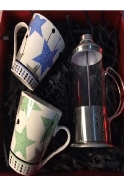 hediyetüneli Kupa Bardak & French Press Hediye Seti