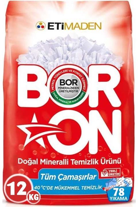 Boron Matik Toz Çamaşır Deterjanı 12kg Doğal Mineralli (3pk*4kg)
