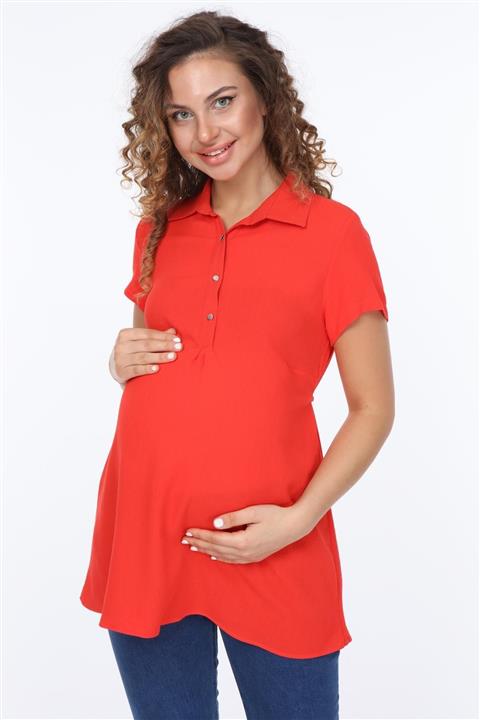 Işşıl 4437-polo Yaka Emzirmeli Hamile Bluz