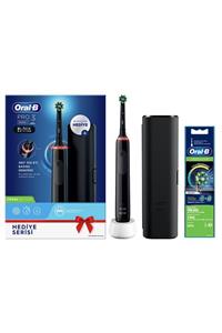 OralB PRO 3500 Siyah Şarjlı Diş Fırçası ve Yedek Başlık +2 Cross Across Yedek Başlık