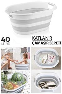 intekhome Çamaşır Sepeti Silikon Akardiyon Katlanabilir Mega (40 Lt)