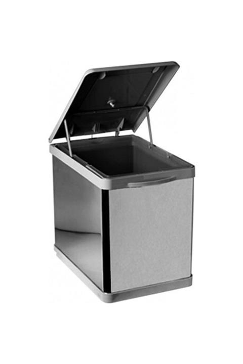 CANER Raylı Çöp Kovası Mutfak Dolap Içi Çöp Kovası 16 Lt Tek Gözlü Krom