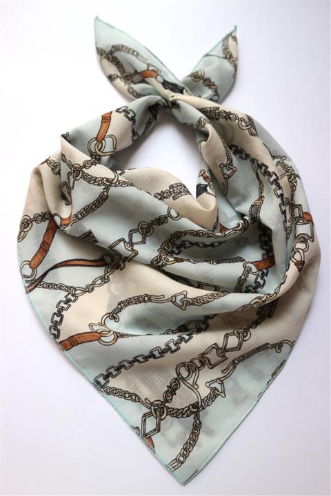 THE MOON Bond Kemer Ve Zincir Desenli Pamuk Fular