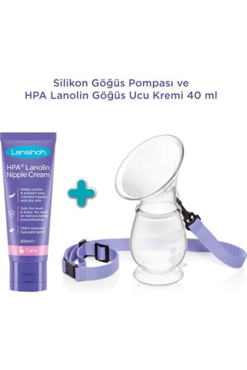 LANSINOH Silikon Göğüs Pompası Ve Hpa Lanolin 40 Ml Krem