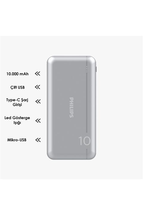 Philips Phılıps Powerbank Ultra Compact 10000 Mah Dlp Seri Dlp1810nv/62 Taşınabilir Şarj Cihazı Typec Uyumlu
