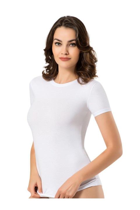 Namaldı Kadın Beyaz Likralı Basic Body