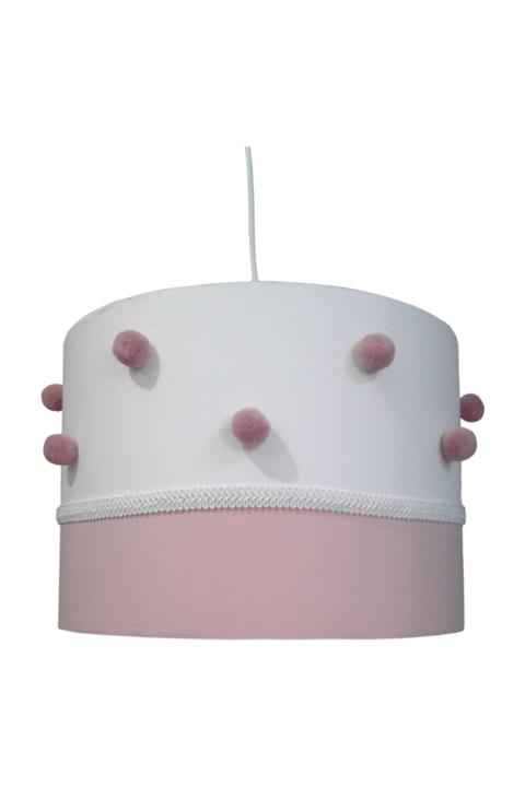 Egelight Beyaz Pudra Ponpon Çocuk Genç Bebek Odası Avize Tekli Sarkıt