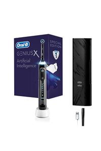 OralB Genius X AI Art of Brushing Black Şarj Edilebilir Diş Fırçası Seyahat Kabı