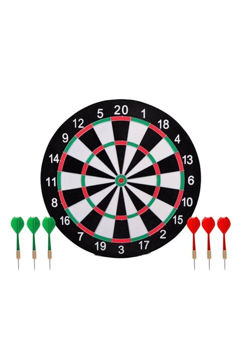 CAN SPORTS Büyük Boy Dart Seti Çift Taraflı Dart Hedef Tatası 6 Oklu