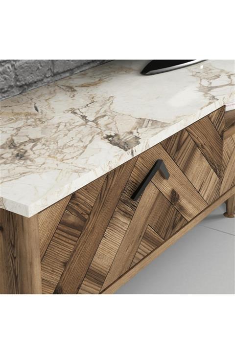 Variant Mobilya Variant Londra Tv Ünitesi - Ceviz / Beyaz Mermer