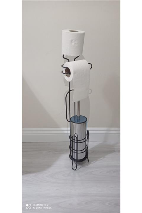 HOMETRENDY Wc Tuvalet Banyo Klozet Kağıtlığı Fırçası Ve Ayaklı Yedekli Kağıtlık Krom Wc Fircasi Seti